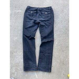 Vintage Route 66 Jeans Womens 31x32 10 Black Straight Flap Pocket Denim Dark Was